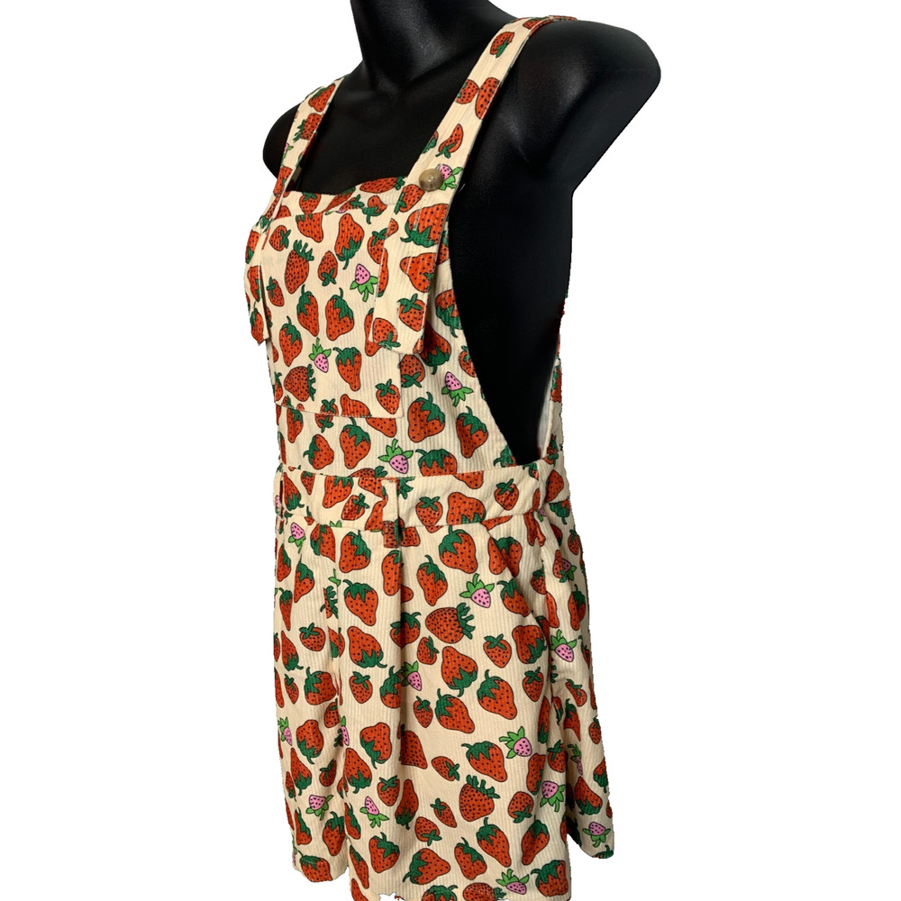 Cider Women's XS Strawberry Patch Romper Belt Loops, Pockets, Side Zip NEW - Picture 4 of 9